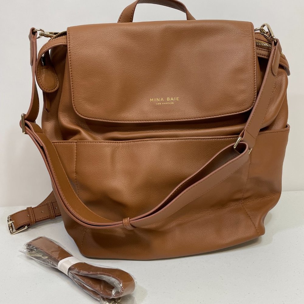 Mina Baie Leather Diaper Bag/Backpace.
